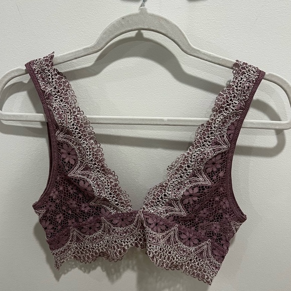 Victoria’s Secret Lace Bralette White Purple - Picture 2 of 5